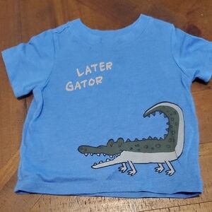 🐻     Garanimals Blue Short Sleeve Tee with Cartoon Reptile Design